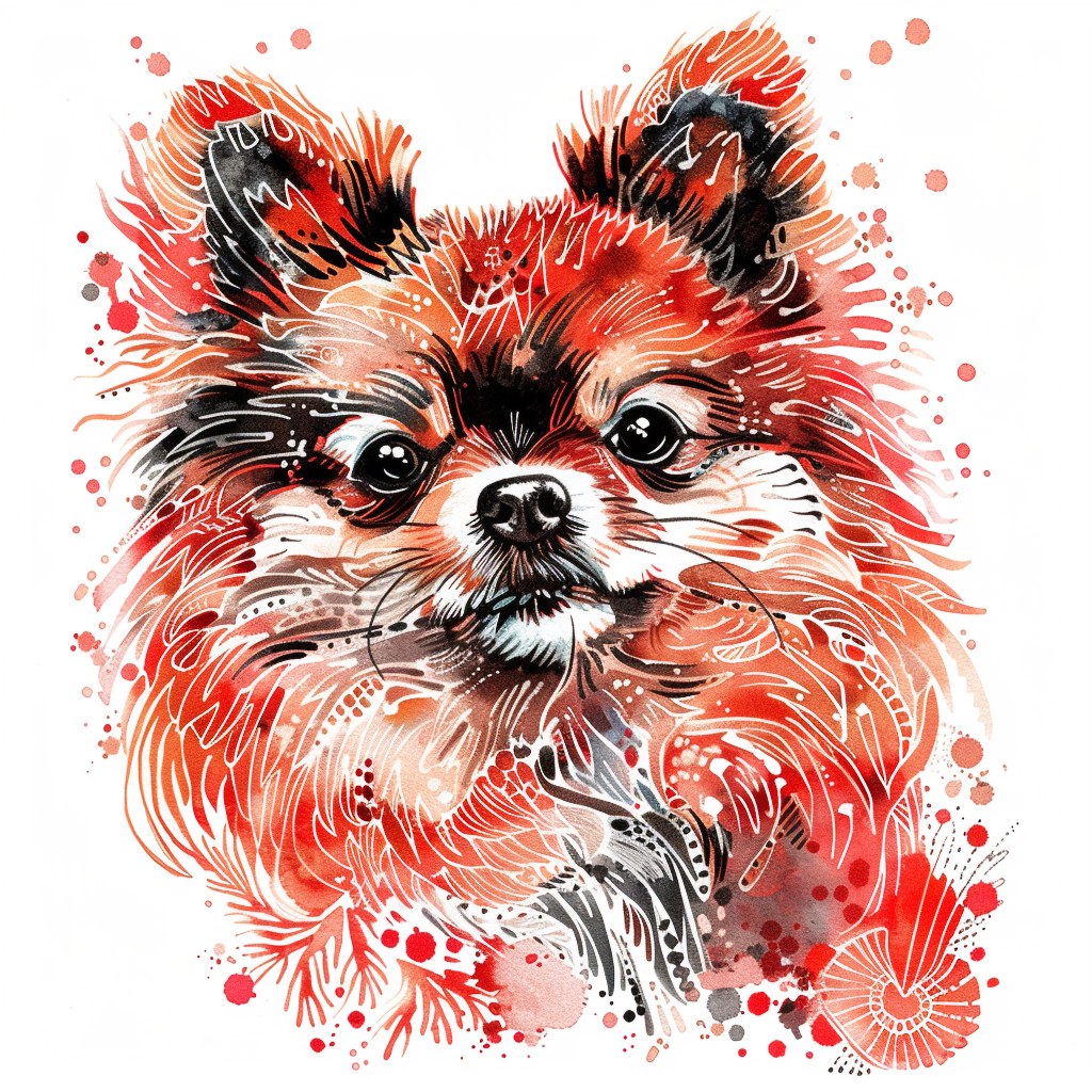 Sticker of a Pomeranian Dog majestic Expressive surreal Vinyl Decal Sticker for Car, Laptop, Tumbler and more # F013763