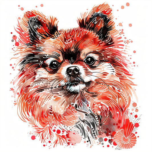 Sticker of a Pomeranian Dog majestic Expressive surreal Vinyl Decal Sticker for Car, Laptop, Tumbler and more # F013763
