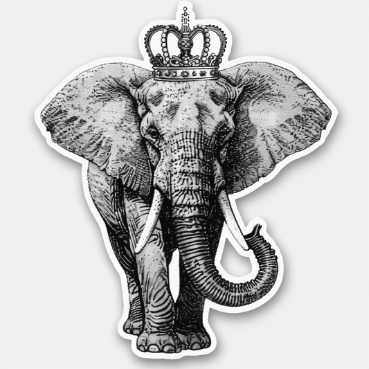 Elephant Expressive surreal Vinyl Decal Sticker for Car, Laptop, Tumbler and more # F022272-4" x 4"