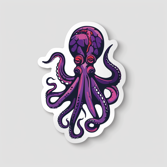 Sticker of a Octopus heartcore majestic Expressive surreal Vinyl Decal Sticker for Car, Laptop, Tumbler and more # F015728