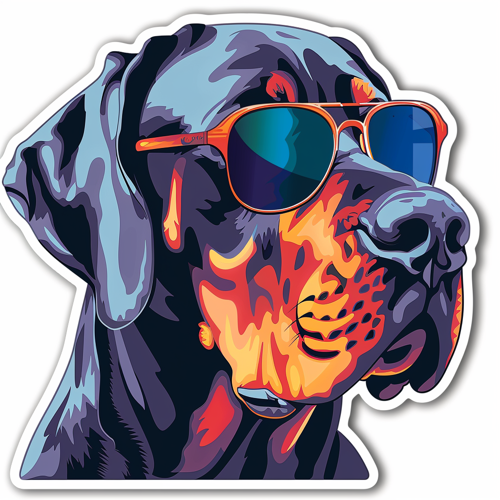 Adorable Great Dane Dog Expressive surreal Vinyl Decal Sticker for Car, Laptop, Tumbler and more # F018101