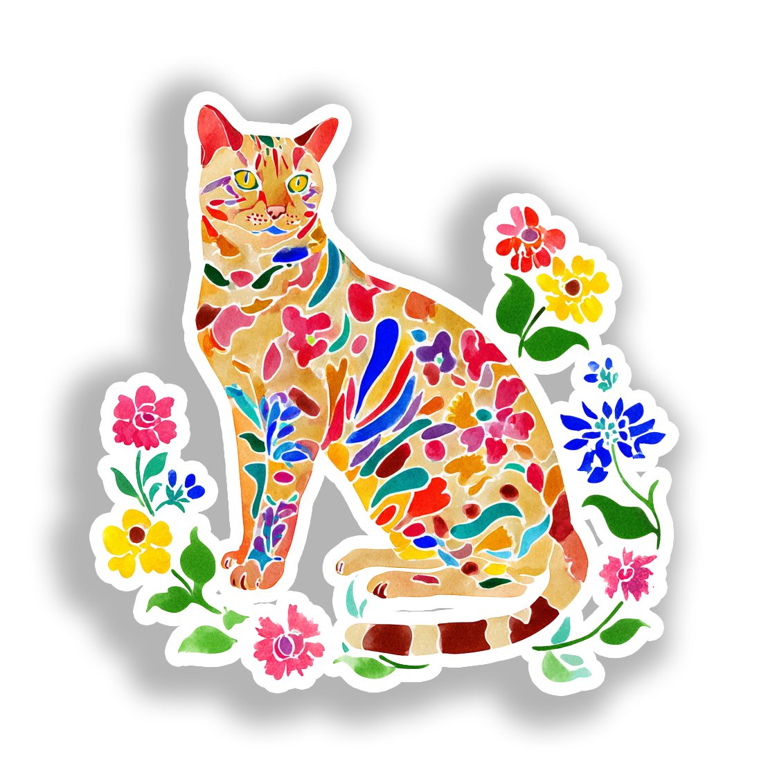 Bengal Cat Vinyl Decal Sticker for Car, Laptop, Tumbler and more # A018626-4" x 4"