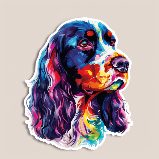 Cocker Spaniel Dog majestic Expressive surreal Vinyl Decal Sticker for Car, Laptop, Tumbler and more # F020080-4" x 4"