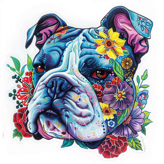 Bulldog Dog majestic Expressive surreal Vinyl Decal Sticker for Car, Laptop, Tumbler and more # F017585