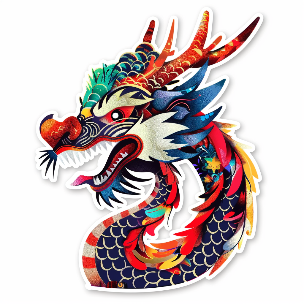 Dragon crowned majestic Expressive surreal Vinyl Decal Sticker for Car, Laptop, Tumbler and more # F019005