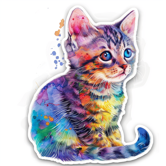 American Shorthair Cat majestic Expressive surreal Vinyl Decal Sticker for Car, Laptop, Tumbler and more # F019863-4" x 4"