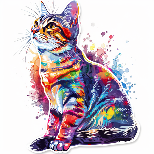 American Shorthair Cat majestic Expressive surreal Vinyl Decal Sticker for Car, Laptop, Tumbler and more # F018624