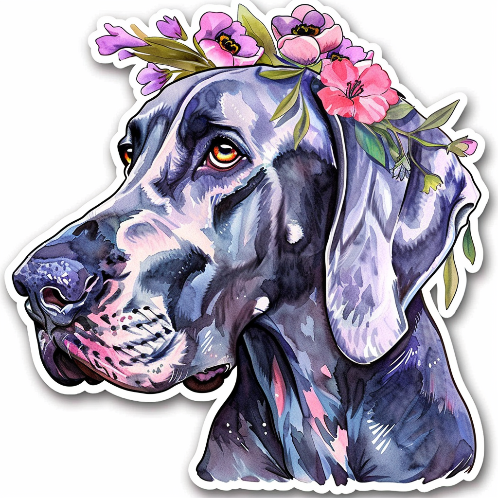 Great Dane Dog Expressive surreal Vinyl Decal Sticker for Car, Laptop, Tumbler and more # F022854