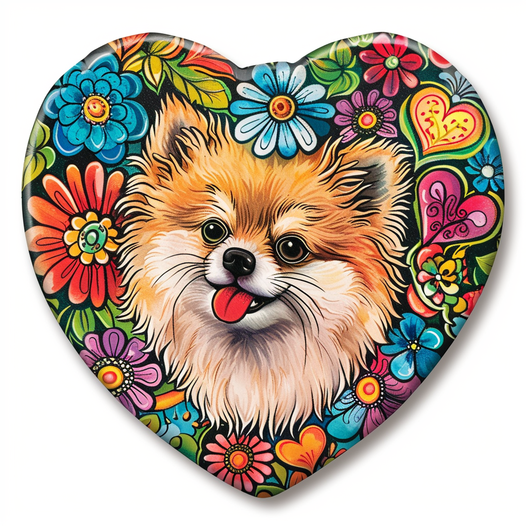 Sticker of a Pomeranian Dog majestic Expressive surreal Heartcore Vinyl Decal Sticker for Car, Laptop, Tumbler and more # F013958