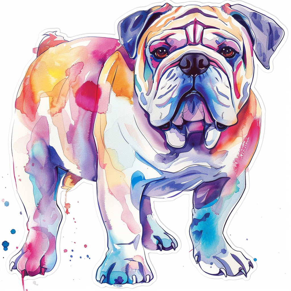 Bulldog Dog majestic Expressive surreal Vinyl Decal Sticker for Car, Laptop, Tumbler and more # F017528