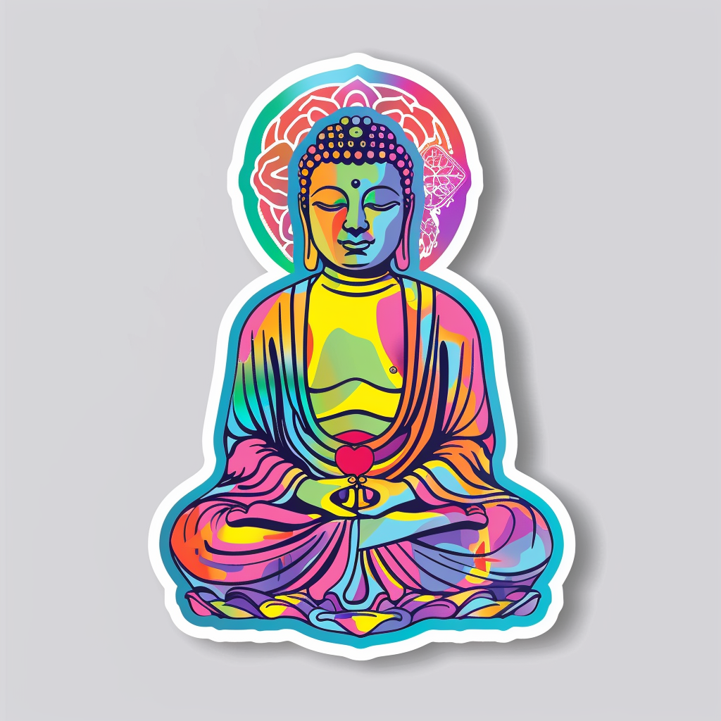 Sticker of a Buddha majestic Expressive surreal Vinyl Decal Sticker for Car, Laptop, Tumbler and more # F017251