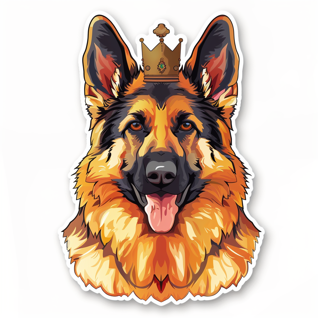 German Shepherd Dog crowned Vinyl Decal Sticker for Car, Laptop, Tumbler and more # F011471