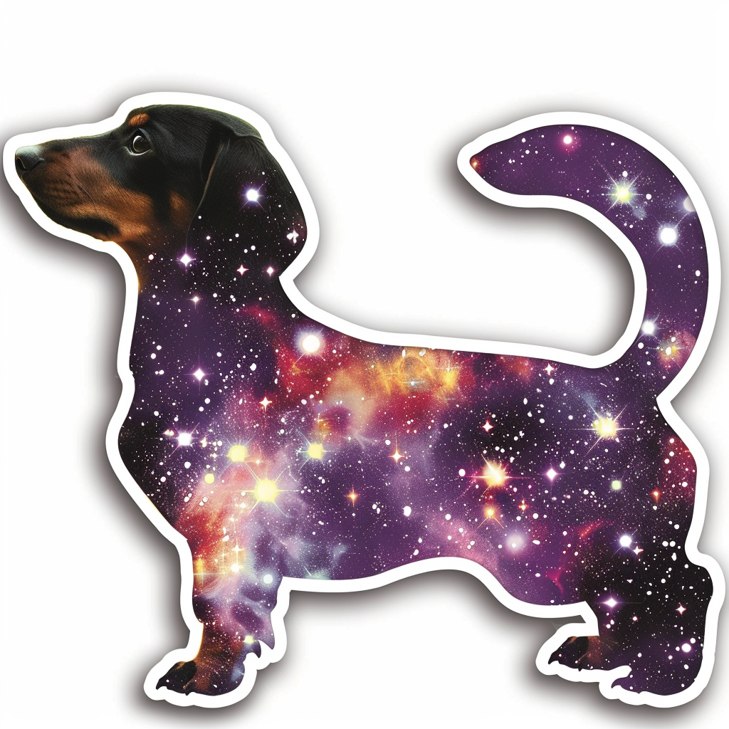 Dachshund Dog galaxy Vinyl Decal Sticker for Car, Laptop, Tumbler and more # F012900
