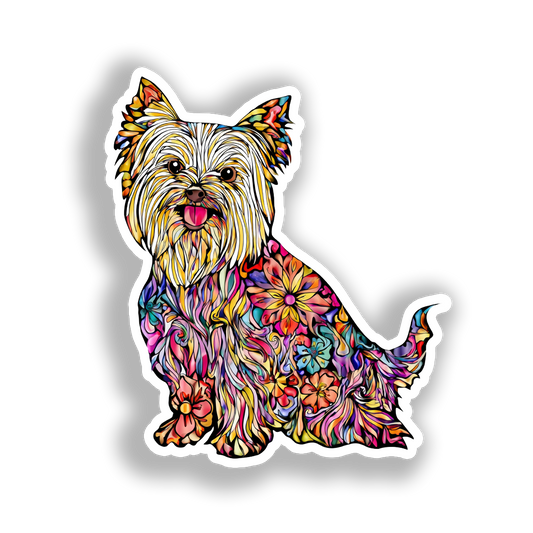 Yorkshire Terrier Dog Vinyl Decal Sticker for Car, Laptop, Tumbler and more # A017122-4" x 4"