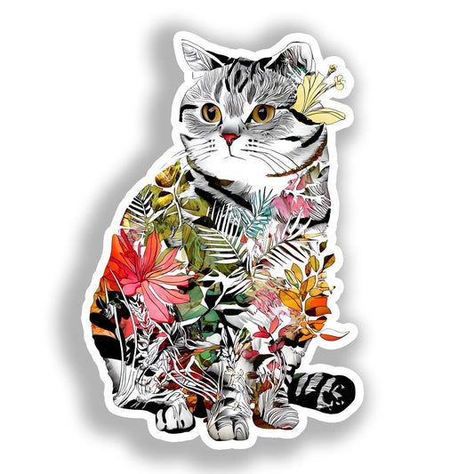 Shorthair Cat Vinyl Decal Sticker for Car, Laptop, Tumbler and more # A018769-4" x 4"