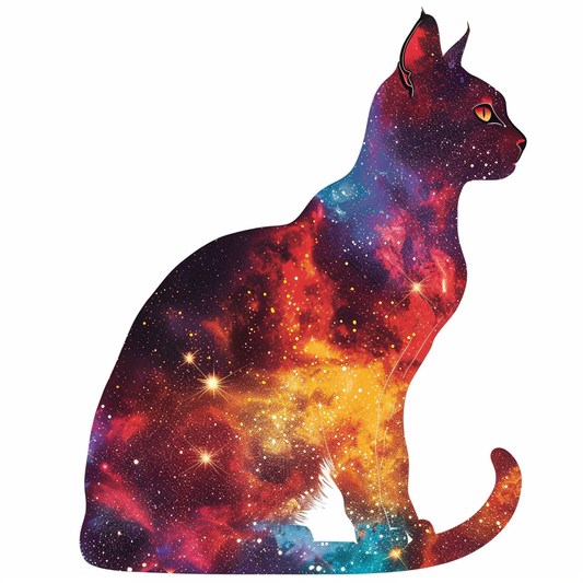 Abyssinian Cat astronaut majestic Expressive surreal Vinyl Decal Sticker for Car, Laptop, Tumbler and more # F021143-4" x 4"