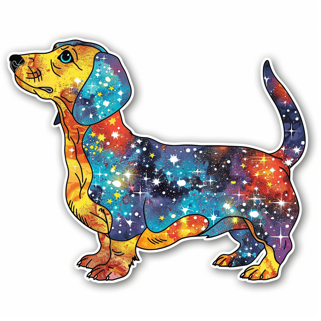 Dachshund Dog galaxy Vinyl Decal Sticker for Car, Laptop, Tumbler and more # F012925