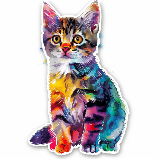 American Shorthair Cat majestic Expressive surreal Vinyl Decal Sticker for Car, Laptop, Tumbler and more # F019876-4" x 4"