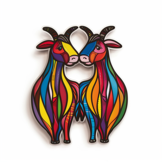 Goat majestic Expressive surreal Vinyl Decal Sticker for Car, Laptop, Tumbler and more # F020493-4" x 4"