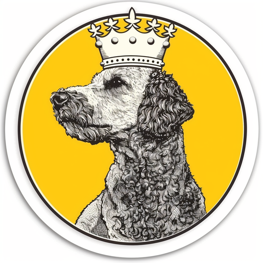 Poodle Dog crowned Vinyl Decal Sticker for Car, Laptop, Tumbler and more # F012334