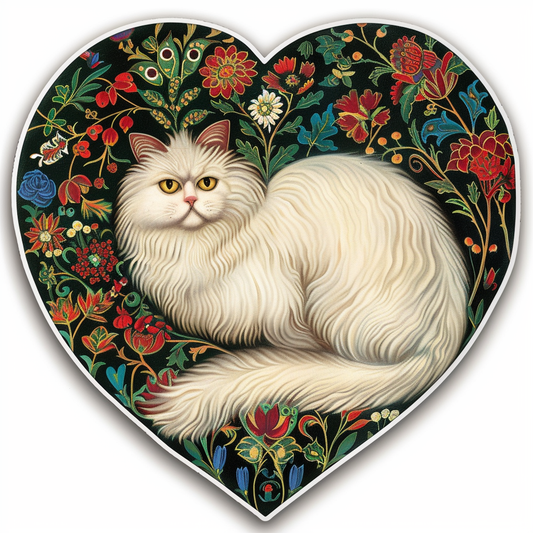 Sticker of a Persian Cat Expressive surreal Vinyl Decal Sticker for Car, Laptop, Tumbler and more # F016381
