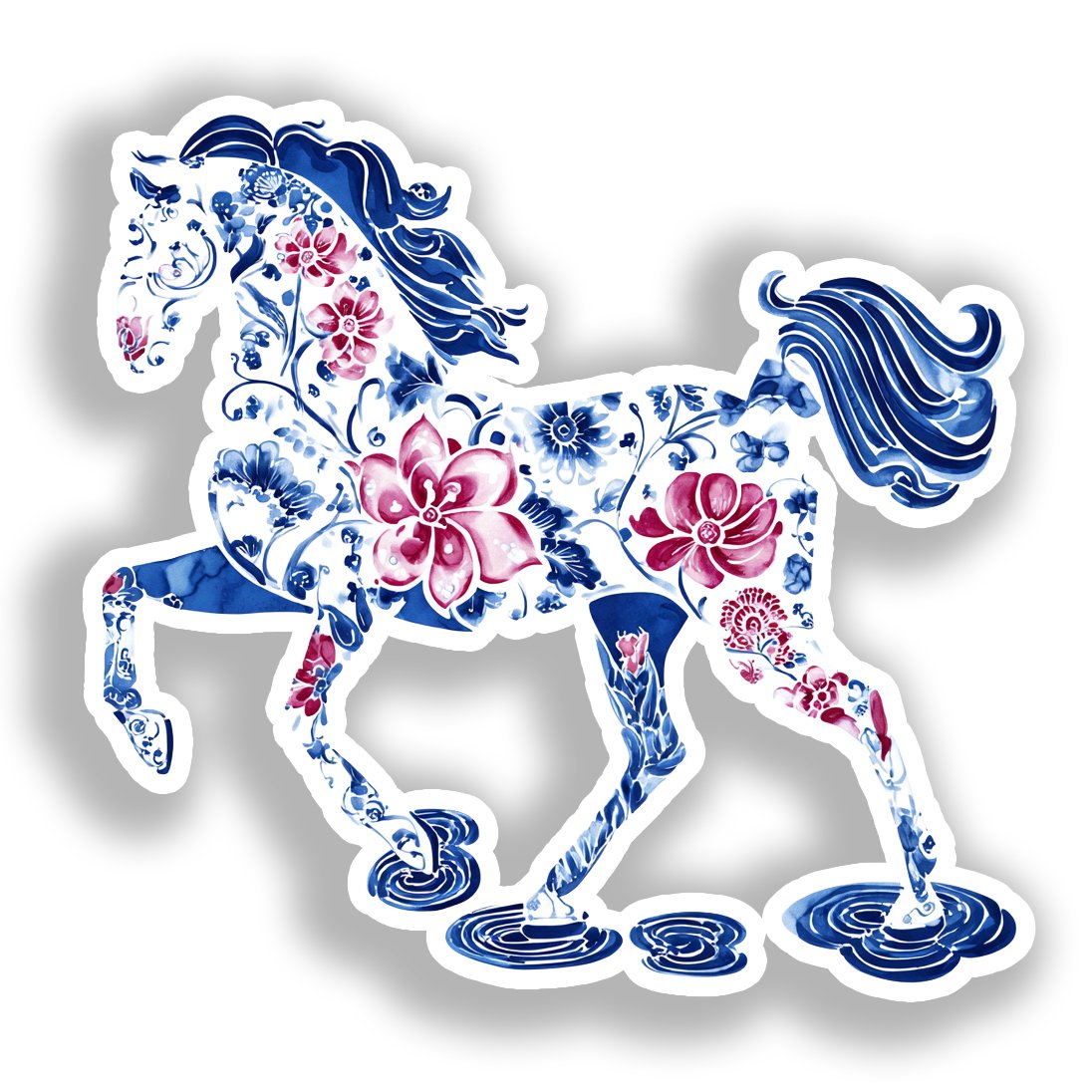 Horse Vinyl Decal Sticker for Car, Laptop, Tumbler and more # A018514-4" x 4"