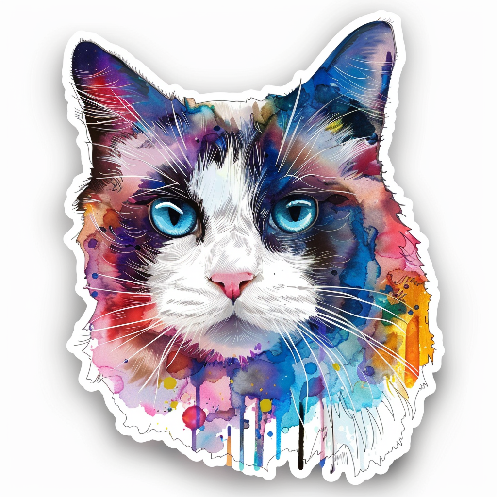 Ragdoll Cat Vinyl Decal Sticker for Car, Laptop, Tumbler and more # F010241