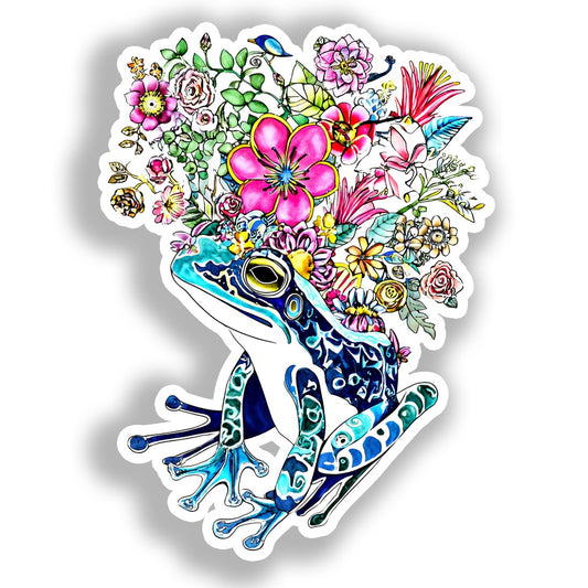 Frog Vinyl Decal Sticker for Car, Laptop, Tumbler and more # A018540-4" x 4"