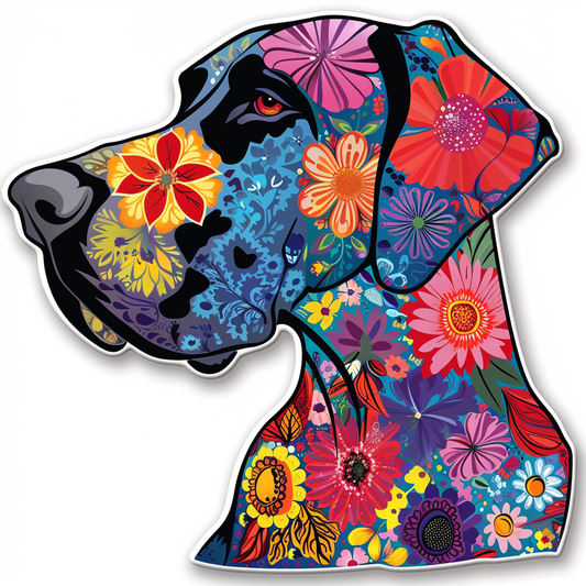Great Dane Dog Expressive surreal Vinyl Decal Sticker for Car, Laptop, Tumbler and more # F022861