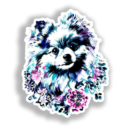 Pomeranian Dog Vinyl Decal Sticker for Car, Laptop, Tumbler and more # A017486-4" x 4"