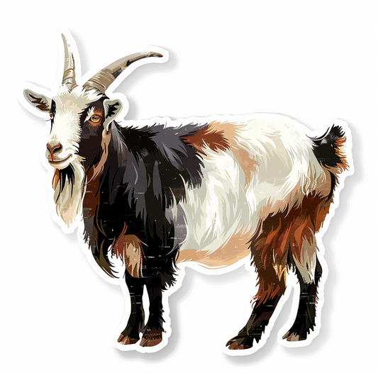 Goat majestic Expressive surreal Vinyl Decal Sticker for Car, Laptop, Tumbler and more # F020453-4" x 4"
