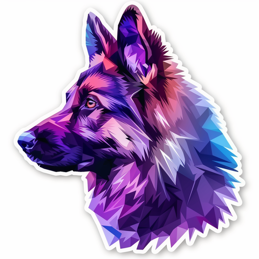 German Shepherd Dog cyber punk Vinyl Decal Sticker for Car, Laptop, Tumbler and more # F011524