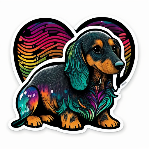 Heartcore Dachshund Dog Vinyl Decal Sticker for Car, Laptop, Tumbler and more # F012710
