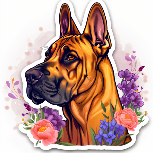 Great Dane Dog Expressive surreal Vinyl Decal Sticker for Car, Laptop, Tumbler and more # F022892