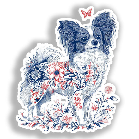 Papillon Dog Vinyl Decal Sticker for Car, Laptop, Tumbler and more # A019251-4" x 4"