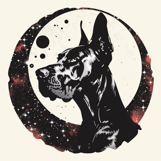 Adorable Great Dane Dog Expressive surreal Vinyl Decal Sticker for Car, Laptop, Tumbler and more # F017837