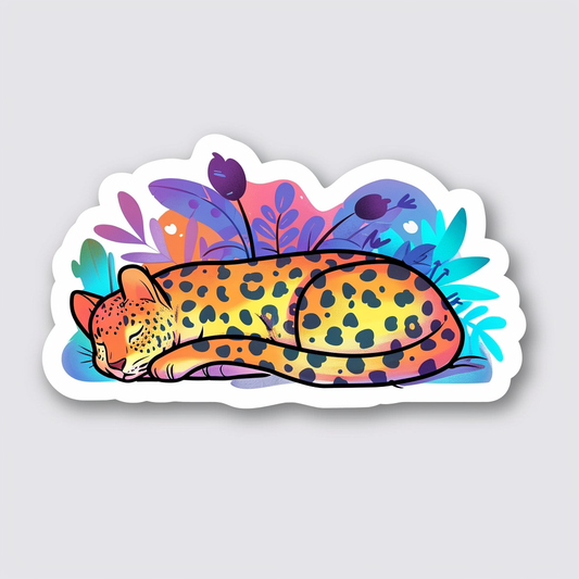 Leopard majestic Expressive surreal Vinyl Decal Sticker for Car, Laptop, Tumbler and more # F022509