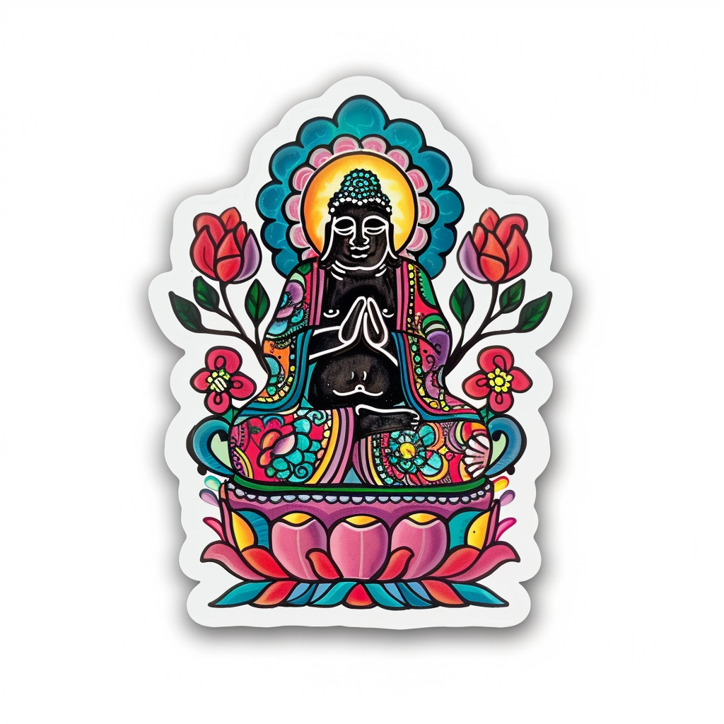 Sticker of a Buddha majestic Expressive surreal Vinyl Decal Sticker for Car, Laptop, Tumbler and more # F016903