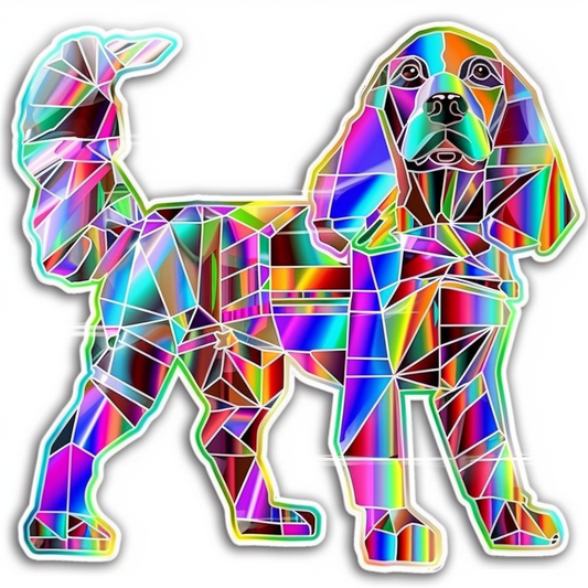 Cocker Spaniel Dog cyber punk Expressive surreal Vinyl Decal Sticker for Car, Laptop, Tumbler and more # F020290-4" x 4"