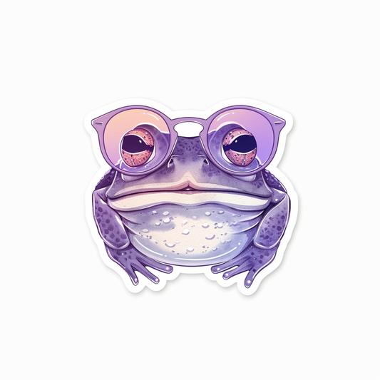 Sticker of a Frog wearing sunglasses majestic Expressive surreal Vinyl Decal Sticker for Car, Laptop, Tumbler and more # F016774