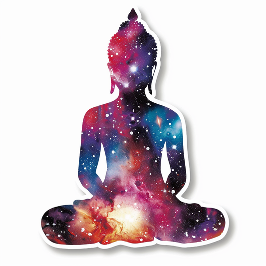 Buddha galaxy majestic Expressive surreal Vinyl Decal Sticker for Car, Laptop, Tumbler and more # F017084