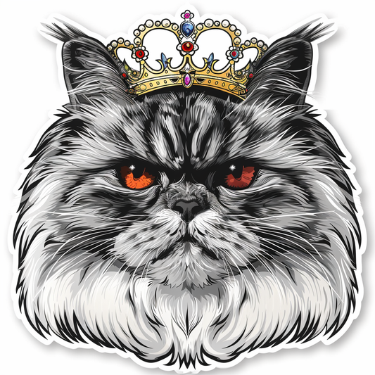 Persian Cat majestic Expressive surreal Vinyl Decal Sticker for Car, Laptop, Tumbler and more # F016124