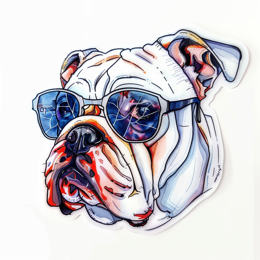 Bulldog Dog majestic Expressive surreal Vinyl Decal Sticker for Car, Laptop, Tumbler and more # F017397