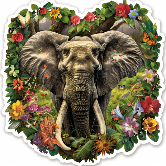 Elephant Expressive surreal Vinyl Decal Sticker for Car, Laptop, Tumbler and more # F022388