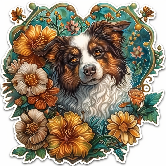 Border Collie Dog majestic Expressive surreal Vinyl Decal Sticker for Car, Laptop, Tumbler and more # F021865-4" x 4"
