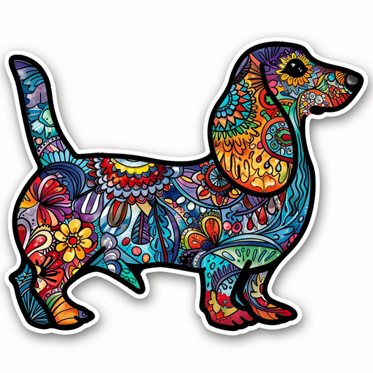 Dachshund Dog cartoon Vinyl Decal Sticker for Car, Laptop, Tumbler and more # F012903