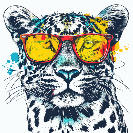 Leopard majestic Expressive surreal Vinyl Decal Sticker for Car, Laptop, Tumbler and more # F022424