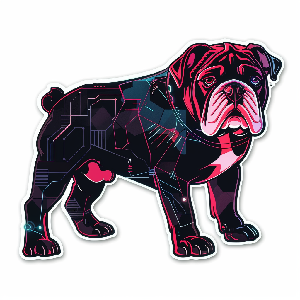 Bulldog Dog majestic Expressive surreal Vinyl Decal Sticker for Car, Laptop, Tumbler and more # F017568