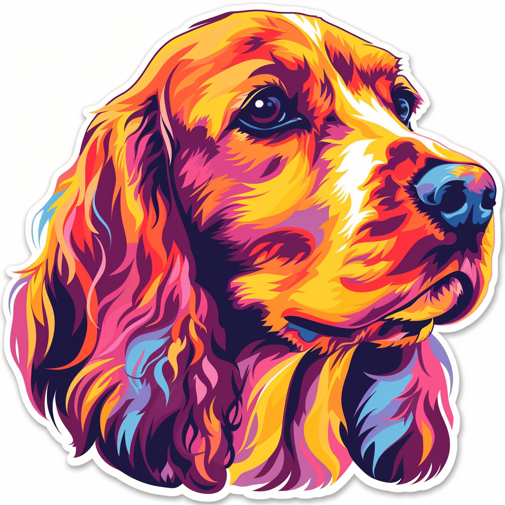Sticker of a Cocker Spaniel Dog majestic Expressive surreal Vinyl Decal Sticker for Car, Laptop, Tumbler and more # F020140