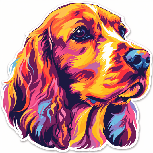 Sticker of a Cocker Spaniel Dog majestic Expressive surreal Vinyl Decal Sticker for Car, Laptop, Tumbler and more # F020140